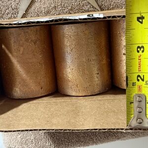 Set of 3 Amber Gold Slow Burning Scentless Candles (Bolsius 30 hr)